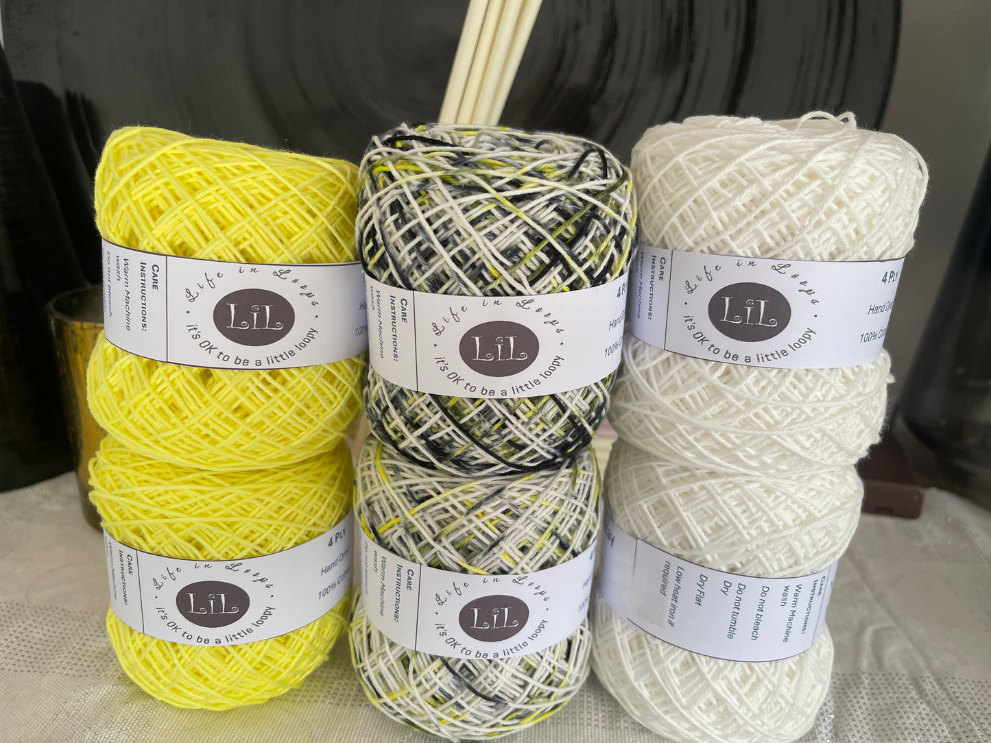 Hand Dyed Cotton Yarn - 50g 4 ply Plain/Semi Tonals