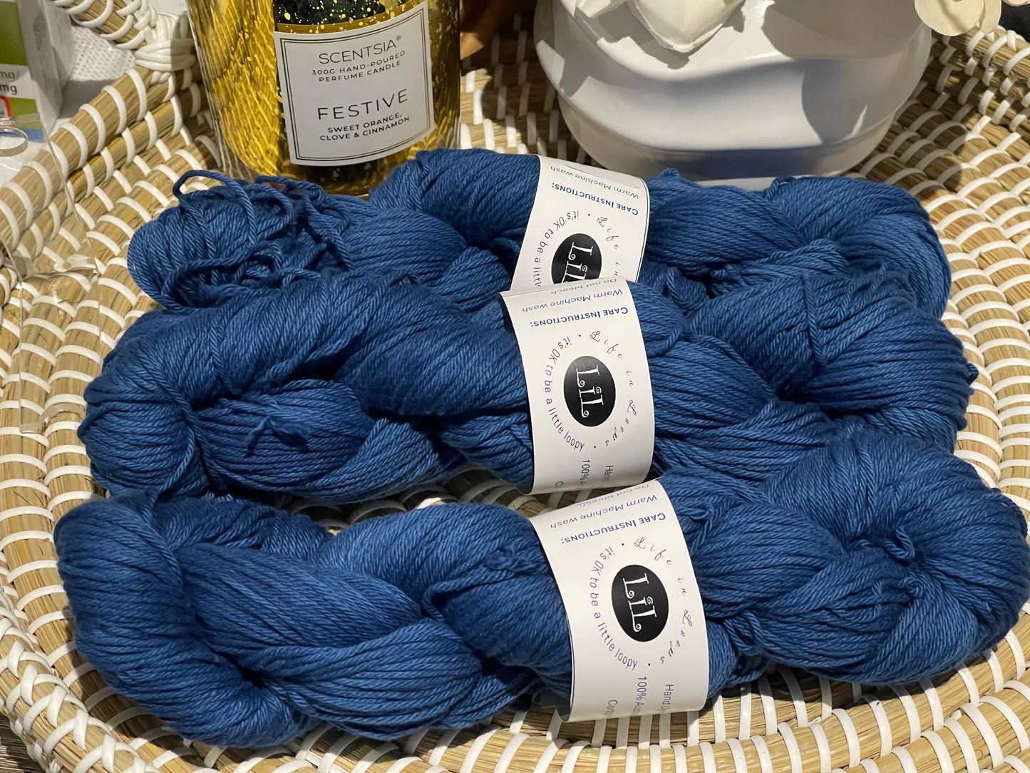 Hand Dyed Cotton Yarn - 100g Semi Tonal