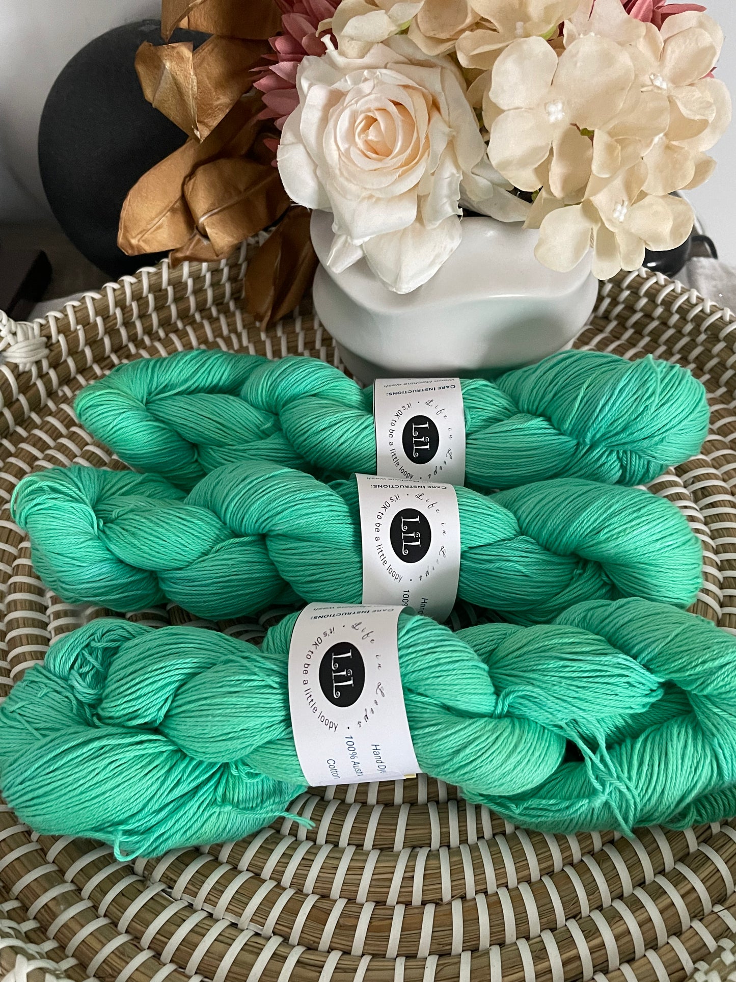 Hand Dyed Cotton Yarn - 100g Semi Tonal