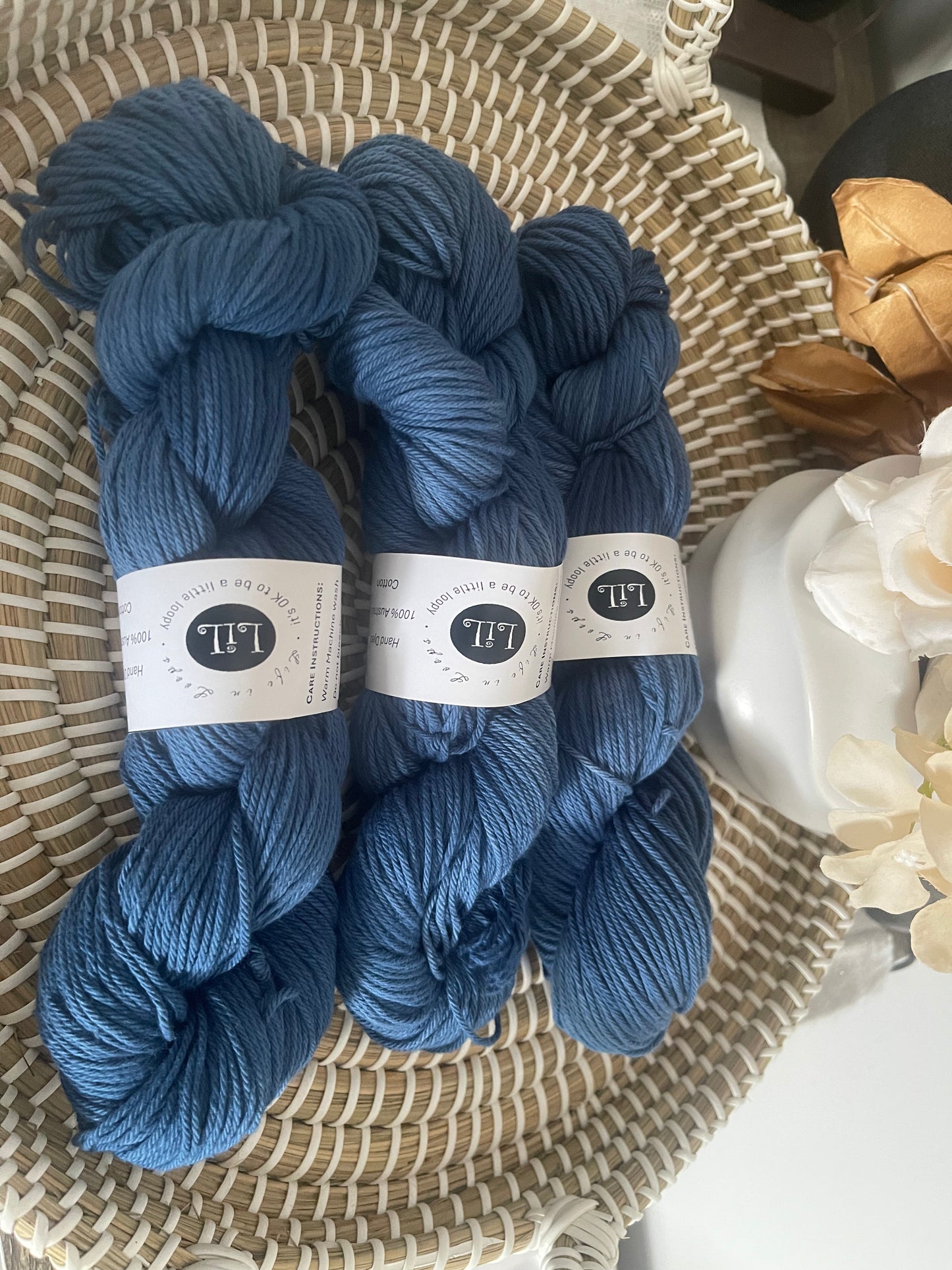 Hand Dyed Cotton Yarn - 100g Semi Tonal
