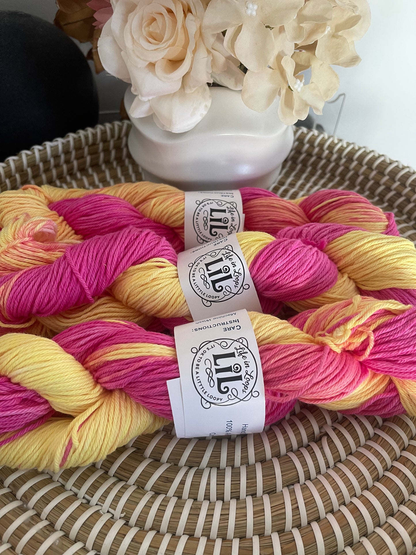 Hand Dyed Cotton Yarn - 100g Variegated Yarns