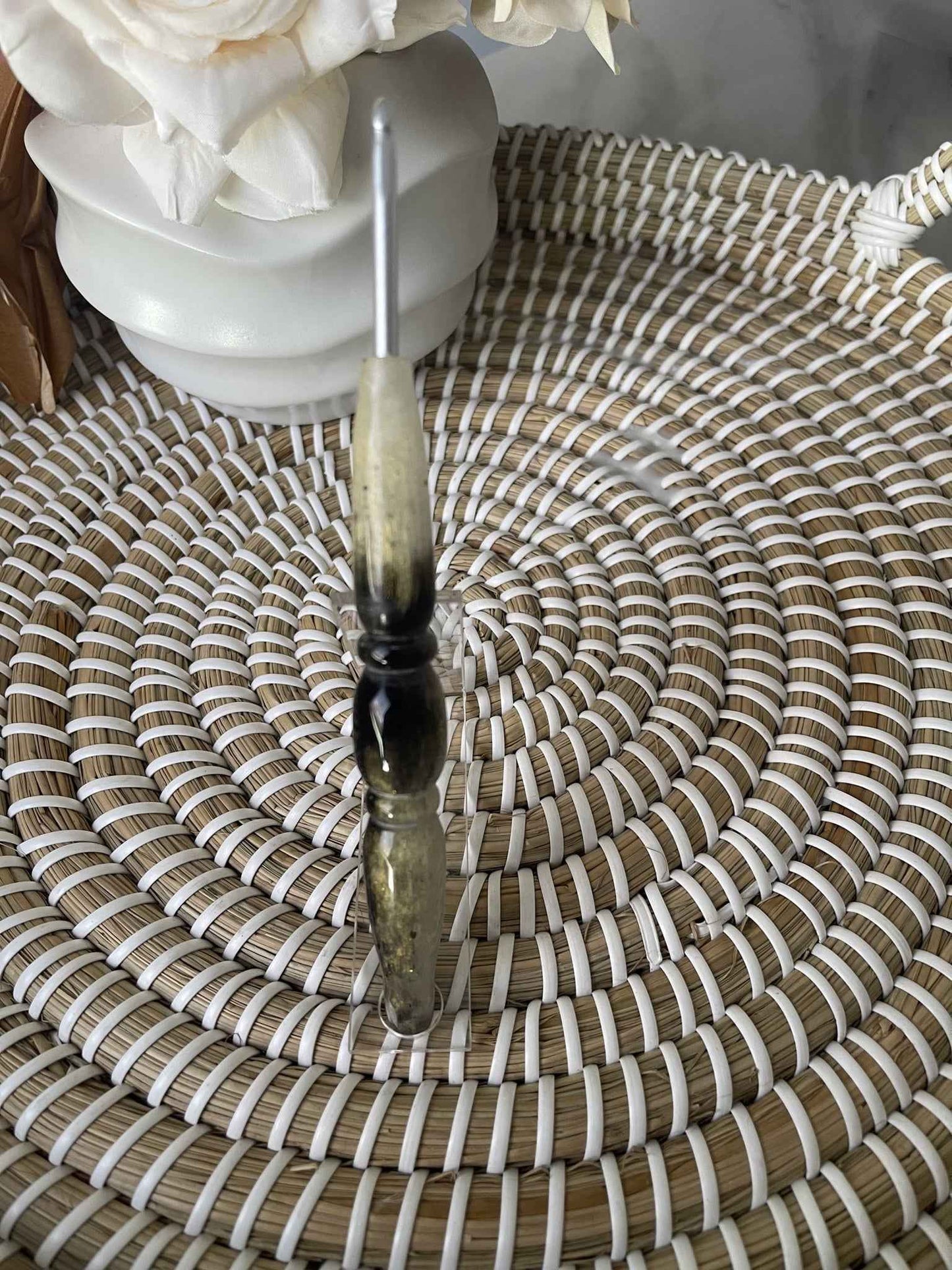 Smoky Quartz Acrylic Crochet Hook