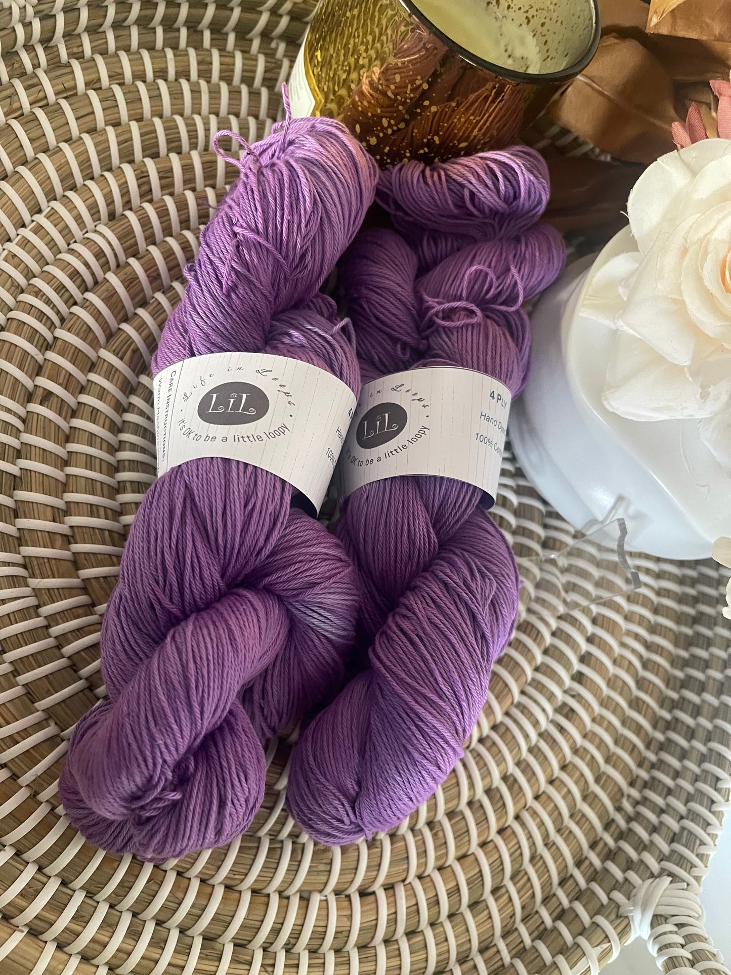 Hand Dyed Cotton Yarn - 100g Semi Tonal