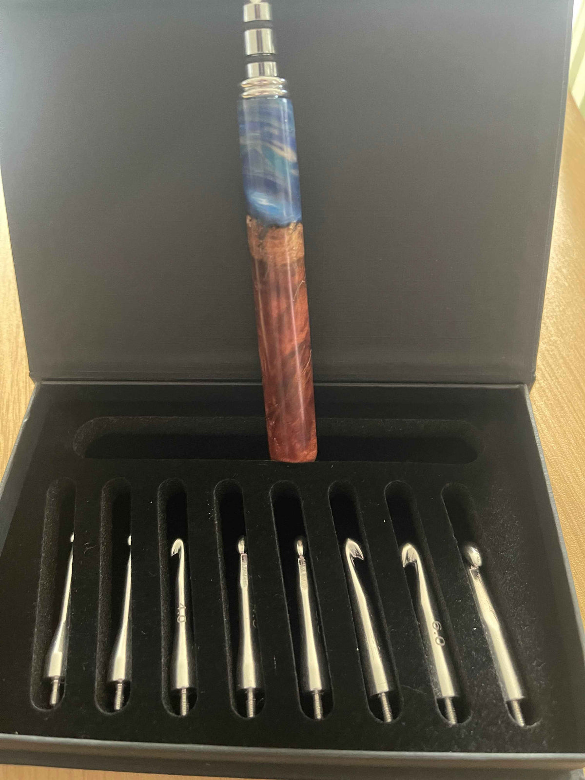 💙🌿 Blue Mixed Media – Interchangeable Crochet Hook Set