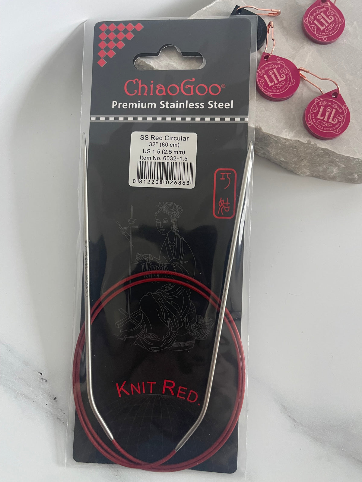ChiaoGoo RED Lace 32" (80 cm) Circular Knitting Needles