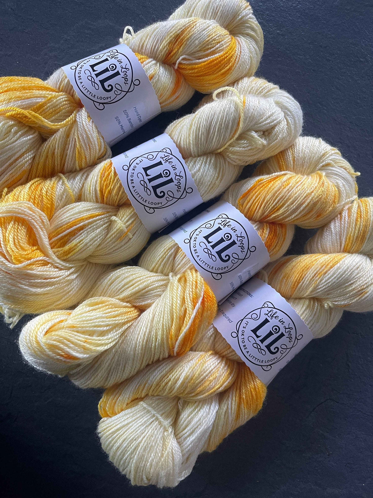 🥭 Mango Twisted (Citrine) – Hand-Dyed Bamboo Merino Yarn