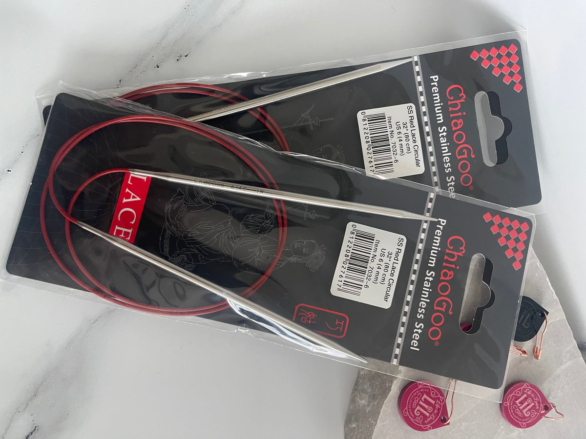 ChiaoGoo RED Lace 32" (80 cm) Circular Knitting Needles