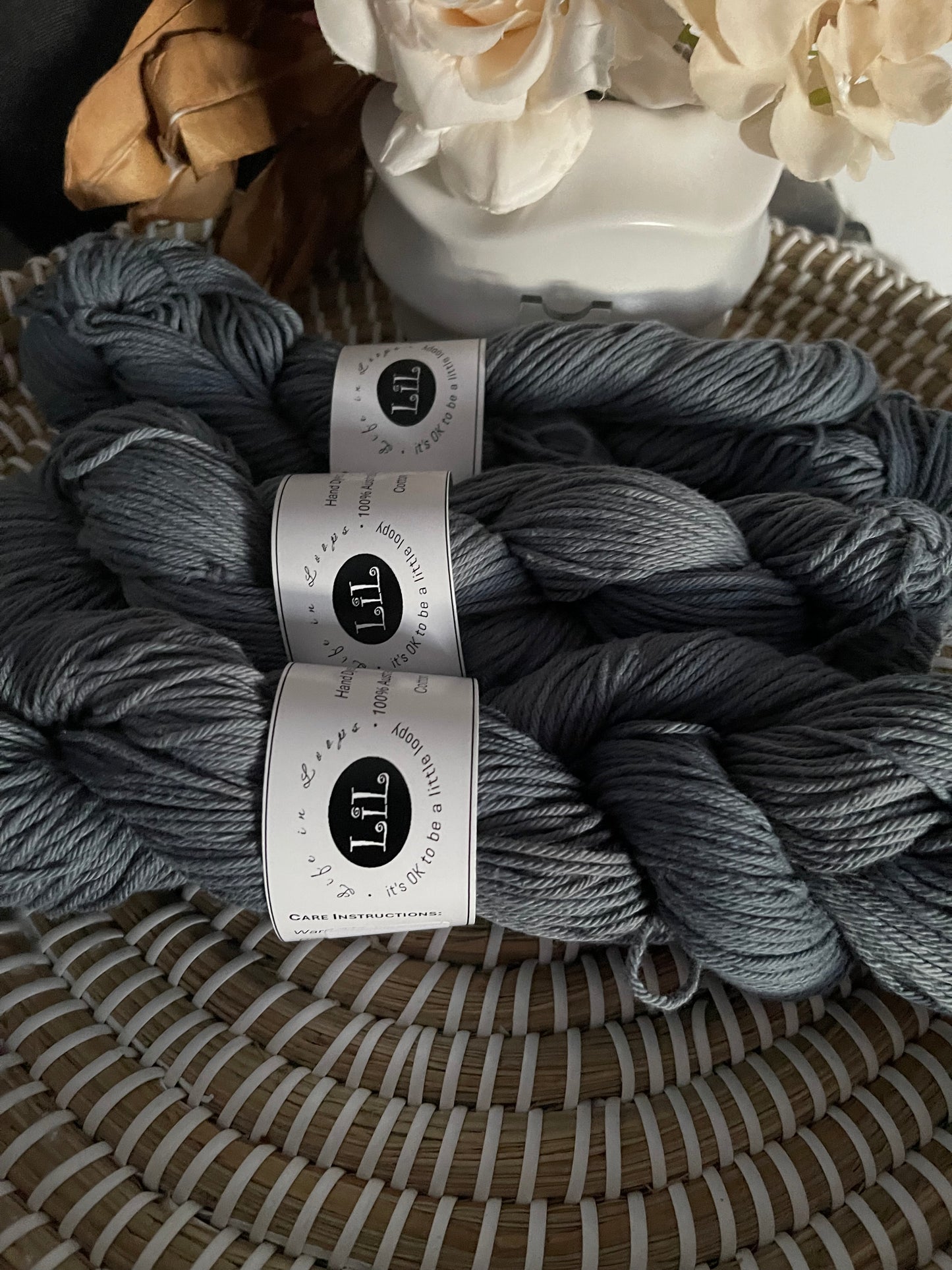 Hand Dyed Cotton Yarn - 100g Semi Tonal
