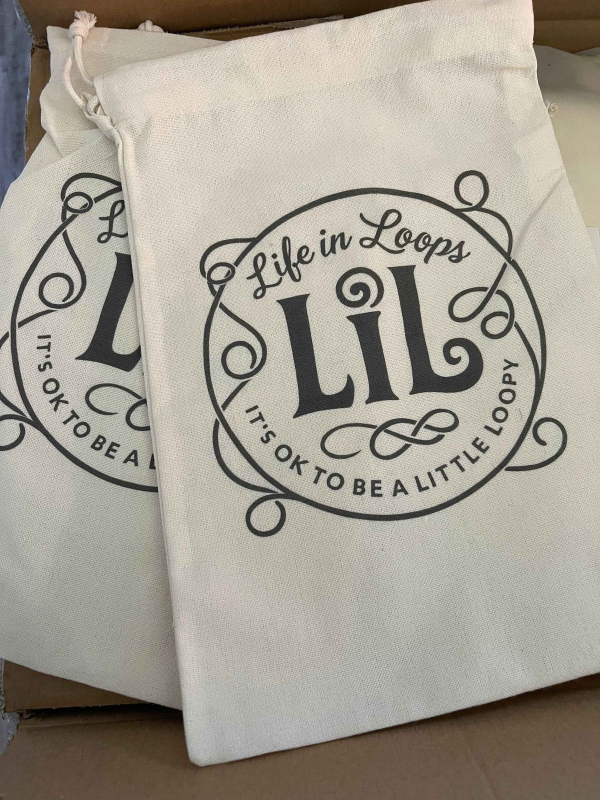 🧶 Life in Loops Canvas Project Bag