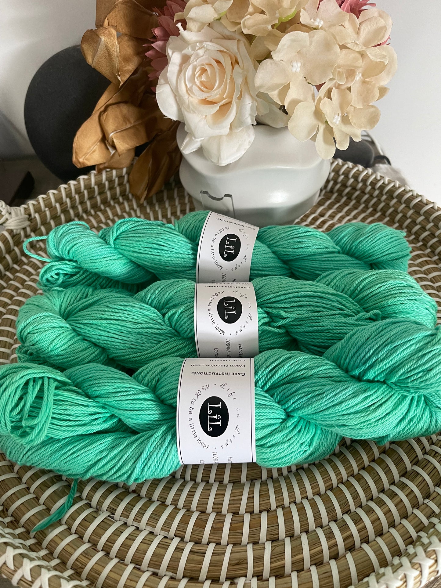 Hand Dyed Cotton Yarn - 100g Semi Tonal
