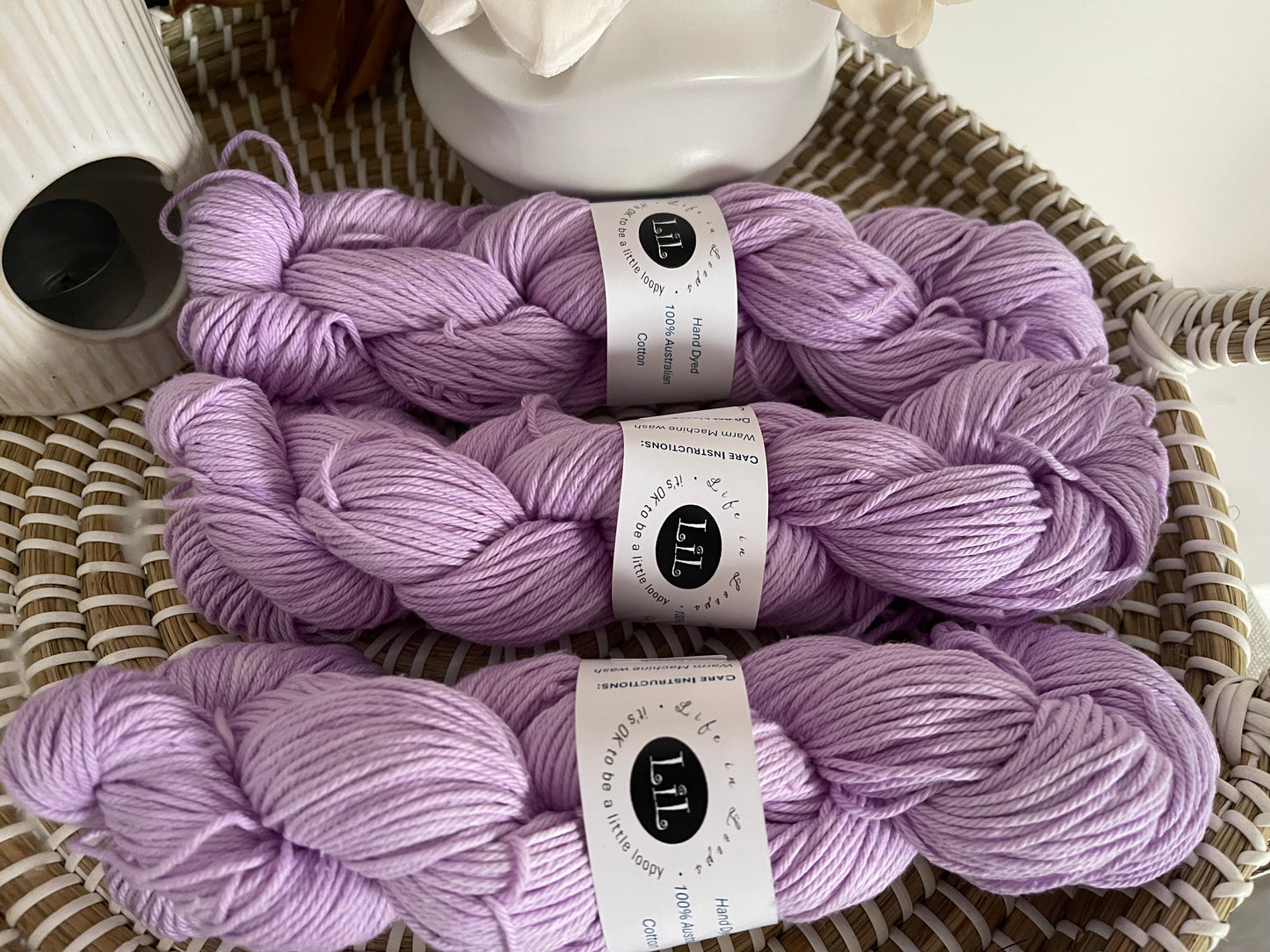 Hand Dyed Cotton Yarn - 100g Semi Tonal