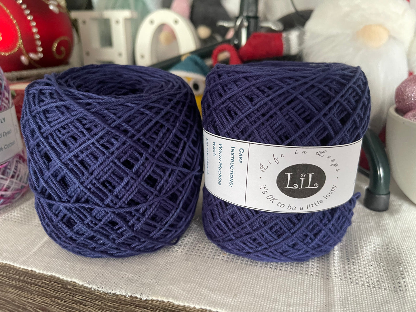 Hand Dyed Cotton Yarn - 50g 4 ply Plain/Semi Tonals