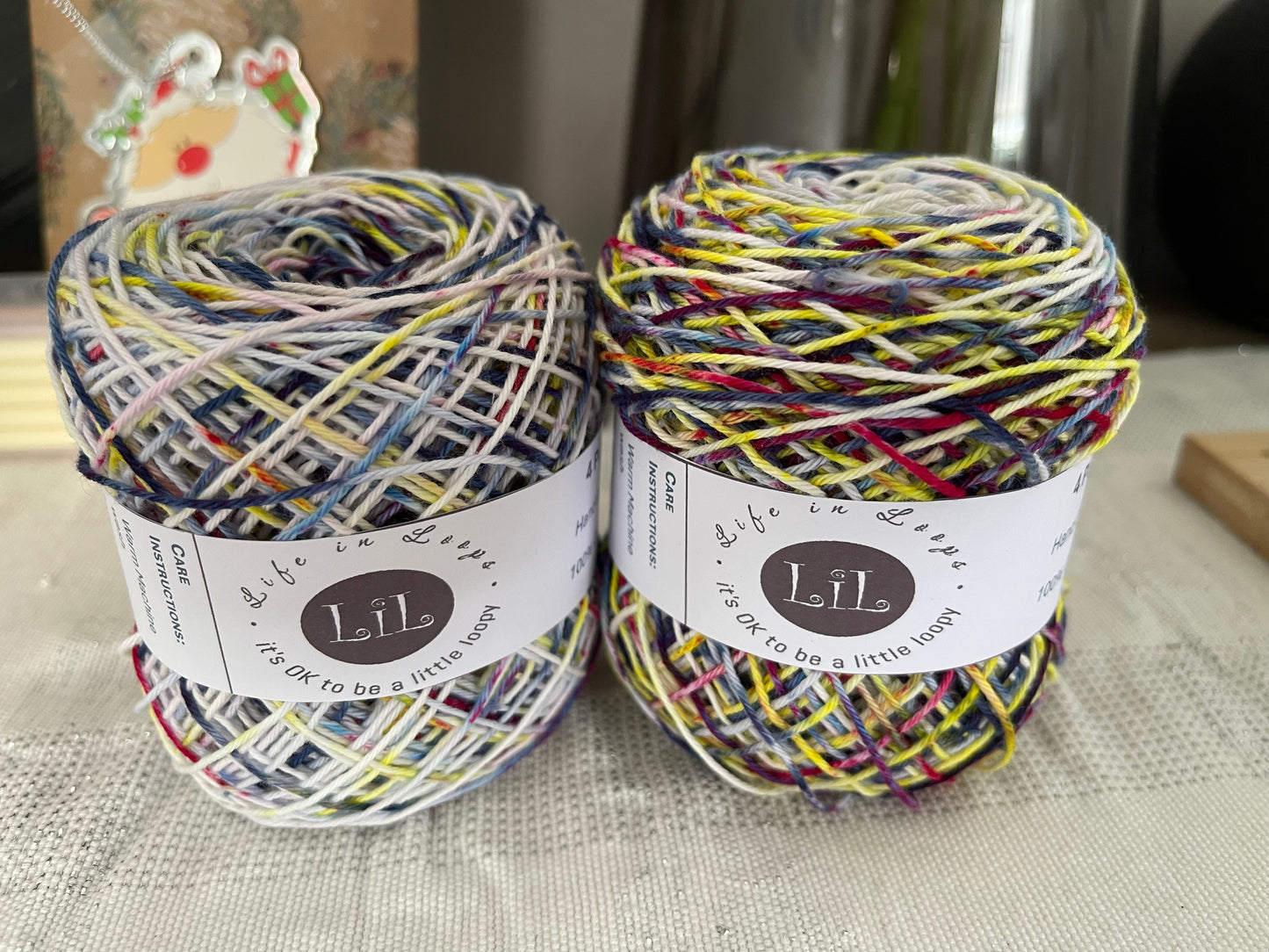 Hand Dyed Cotton Yarn - 50g 4 ply Speckles