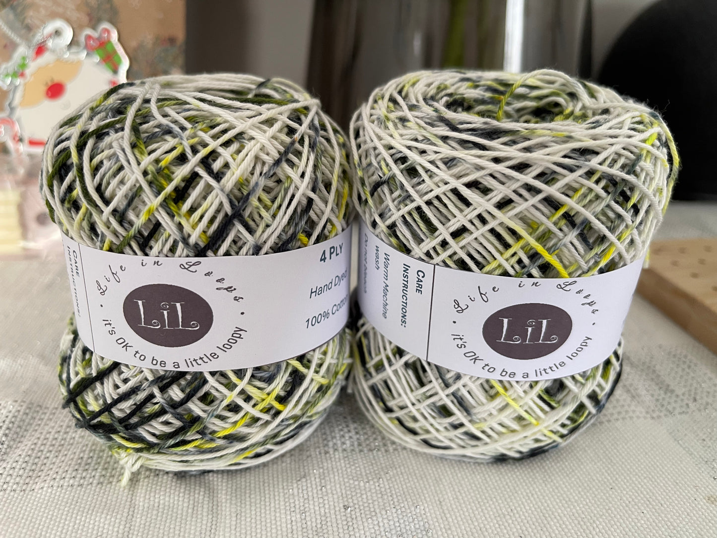 Hand Dyed Cotton Yarn - 50g 4 ply Speckles