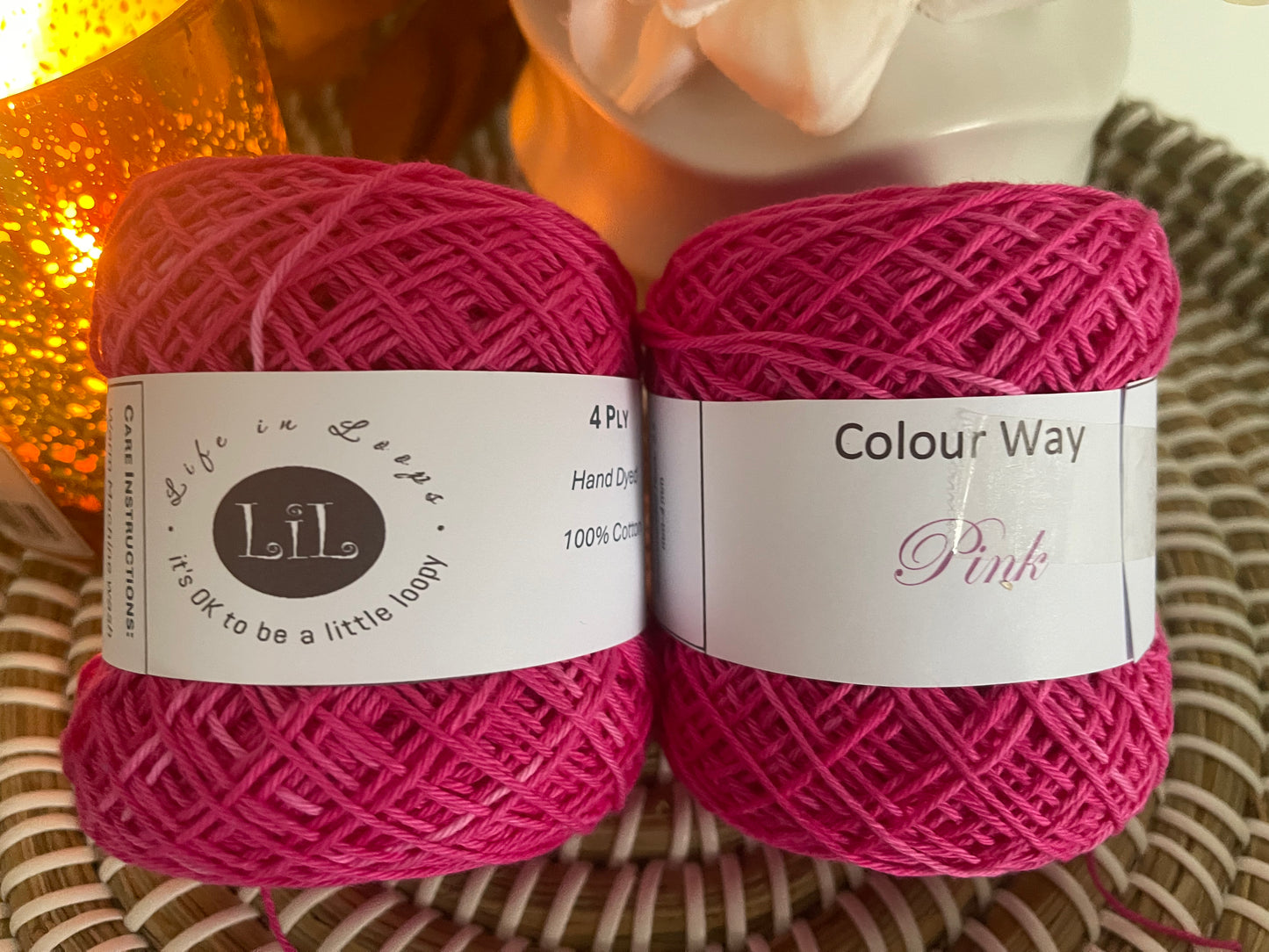 Hand Dyed Cotton Yarn - 50g 4 ply Plain/Semi Tonals