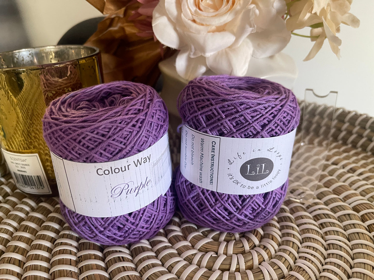 Hand Dyed Cotton Yarn - 50g 4 ply Plain/Semi Tonals