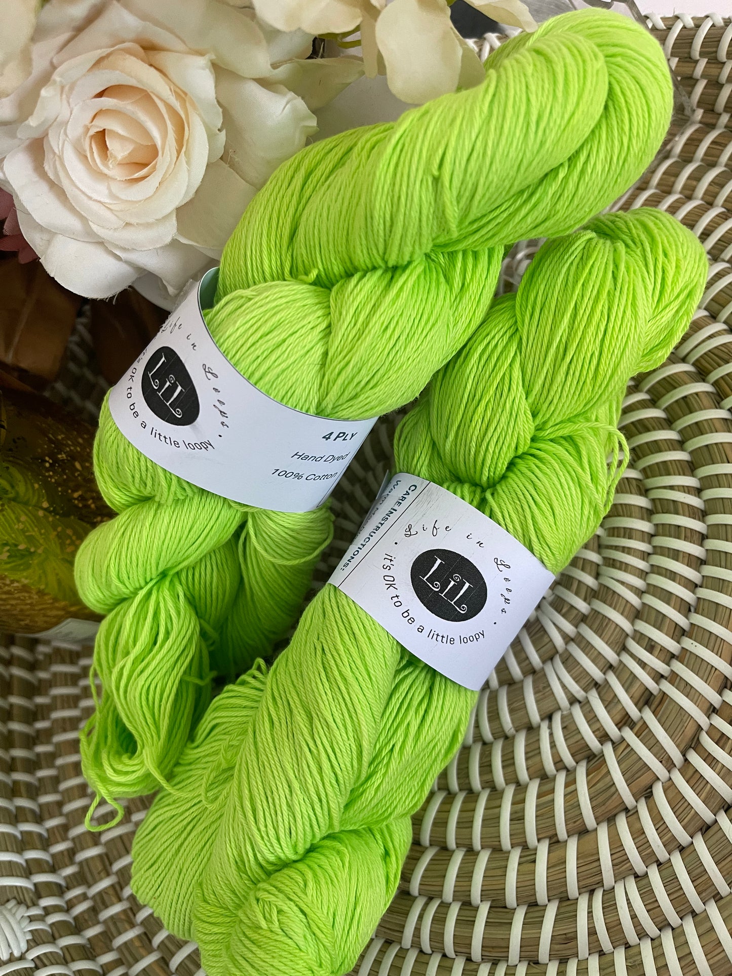 Hand Dyed Cotton Yarn - 100g Semi Tonal