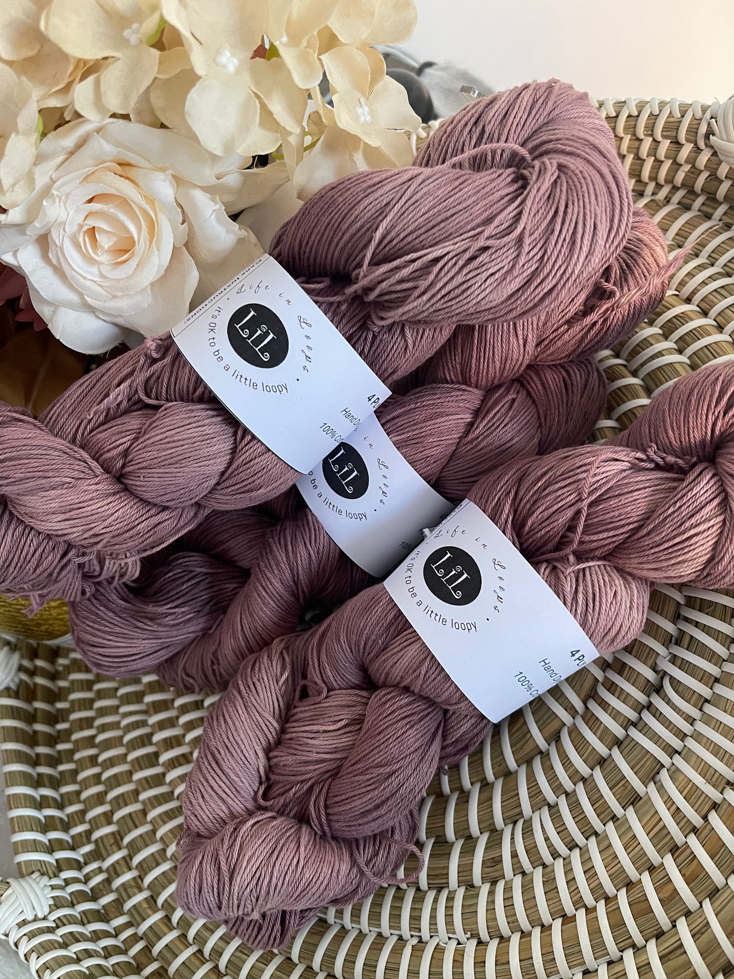 Hand Dyed Cotton Yarn - 100g Semi Tonal