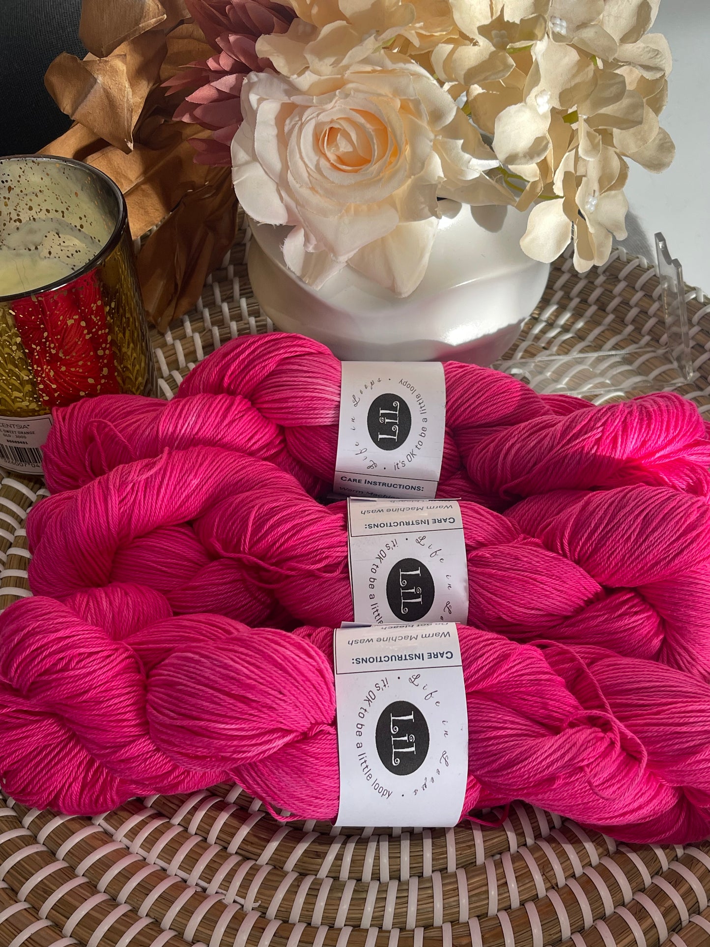 Hand Dyed Cotton Yarn - 100g Semi Tonal