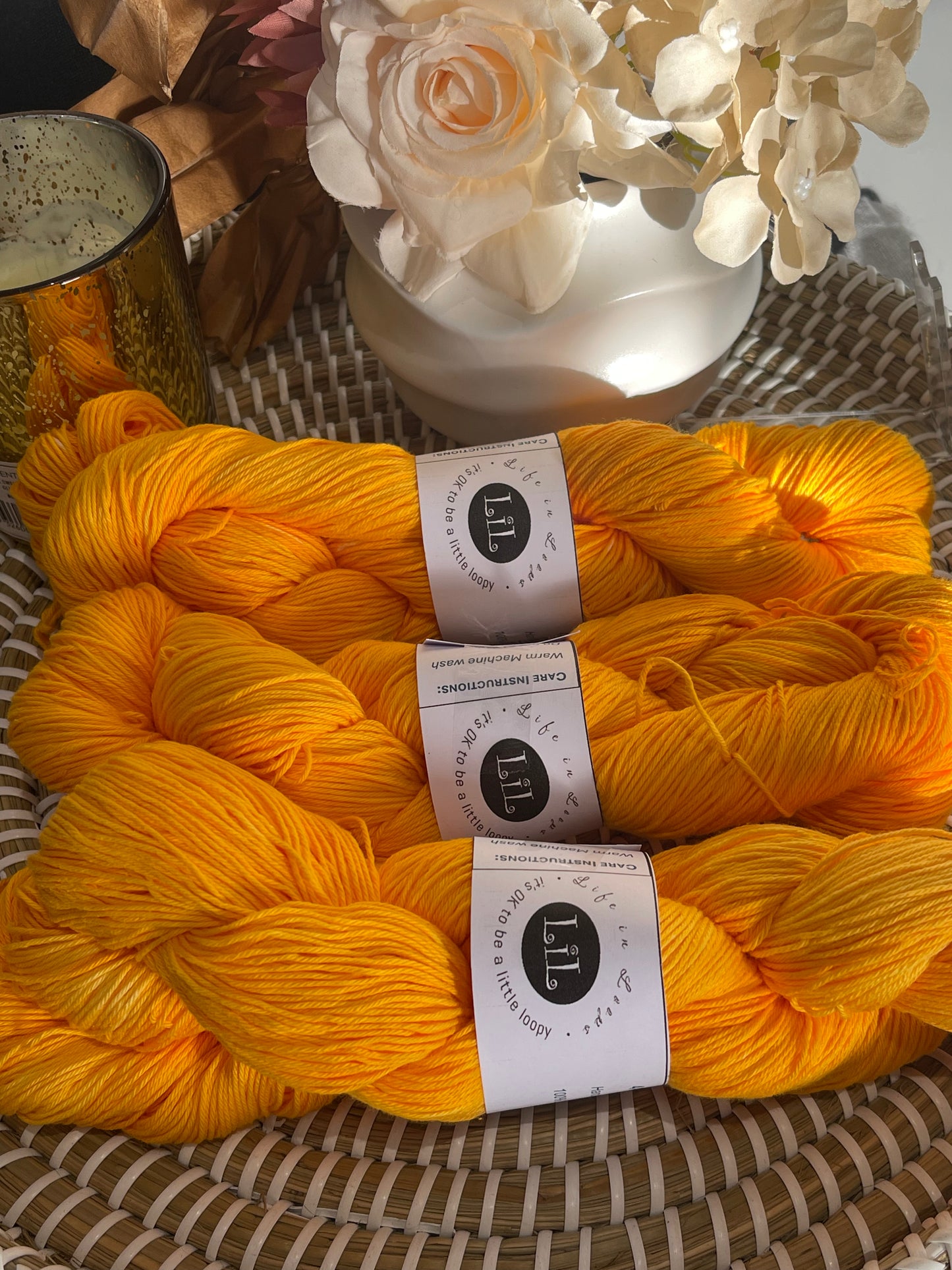 Hand Dyed Cotton Yarn - 100g Semi Tonal