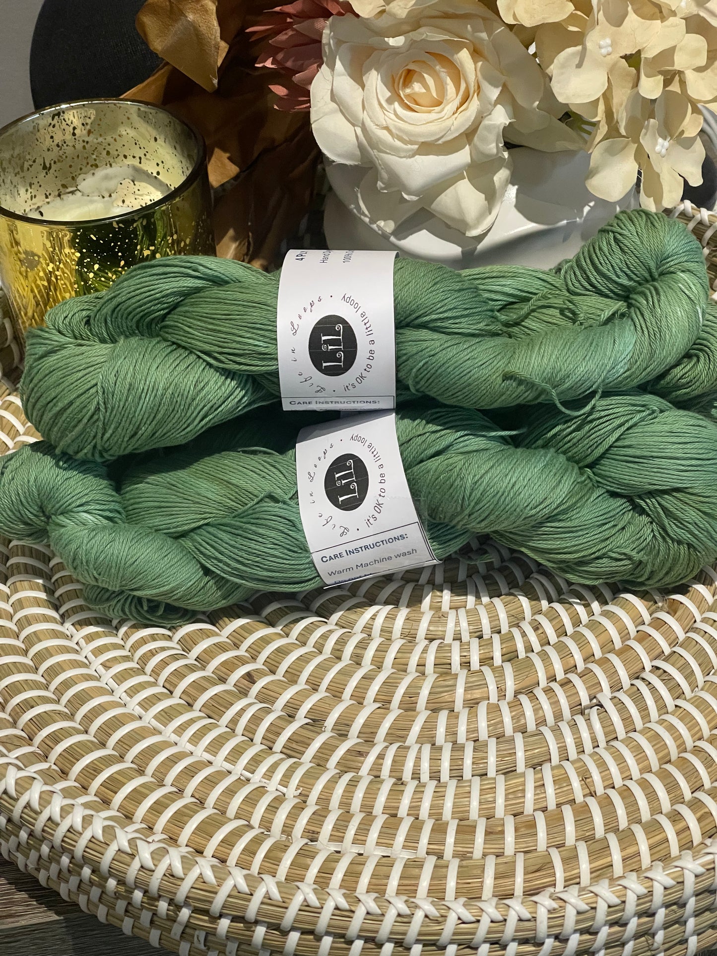 Hand Dyed Cotton Yarn - 100g Semi Tonal