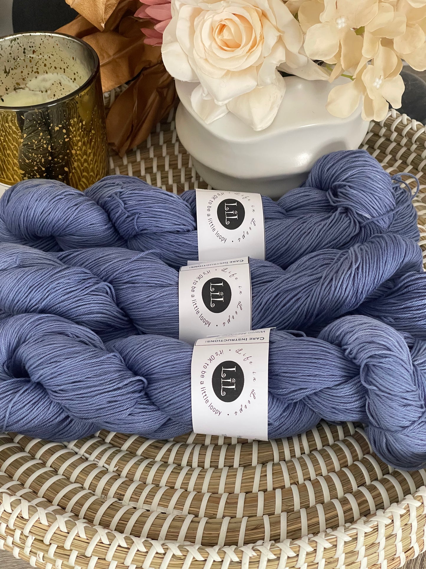 Hand Dyed Cotton Yarn - 100g Semi Tonal
