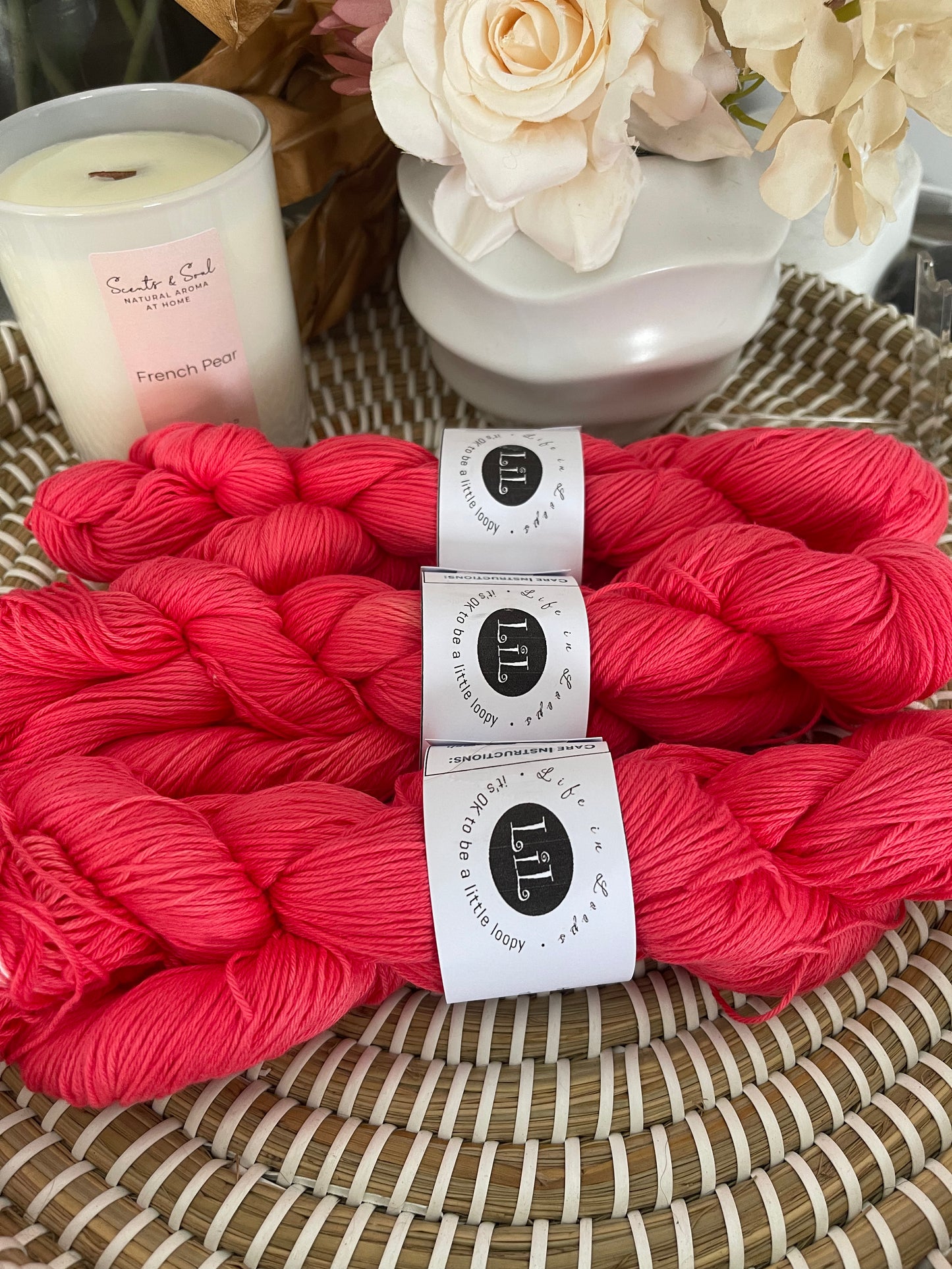 Hand Dyed Cotton Yarn - 100g Semi Tonal