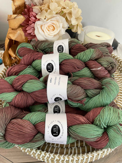 Hand Dyed Cotton Variegated Yarns 100g for Knitting and Crocheting Projects