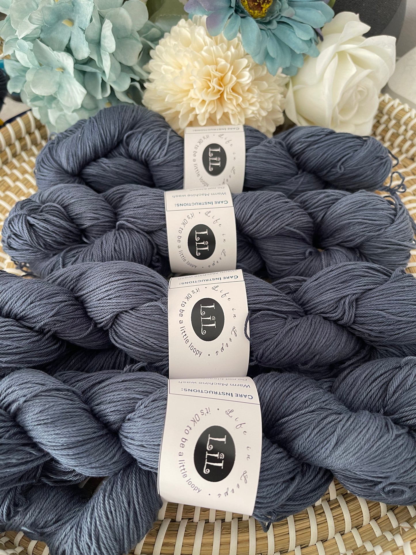 Hand Dyed Cotton Yarn - 100g Semi Tonal