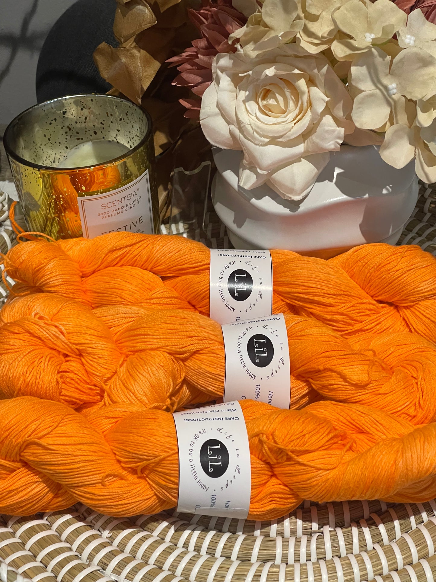 Hand Dyed Cotton Yarn - 100g Semi Tonal
