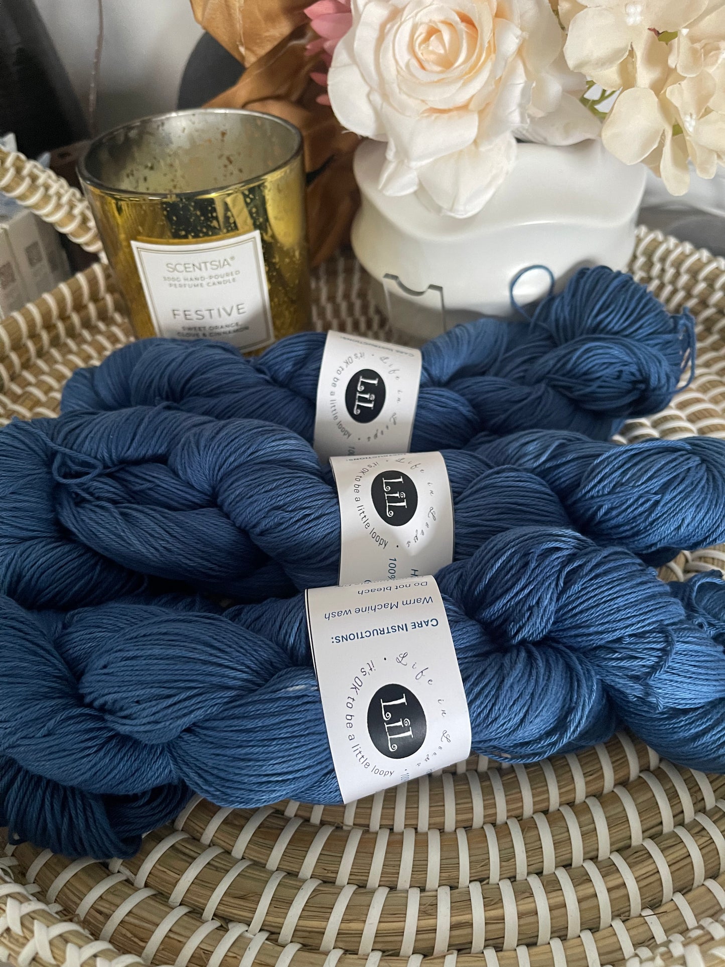 Hand Dyed Cotton Yarn - 100g Semi Tonal