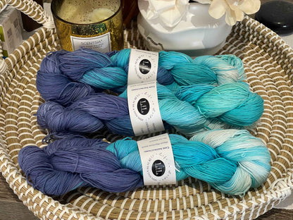Hand Dyed Cotton Variegated Yarns 100g for Knitting and Crocheting Projects