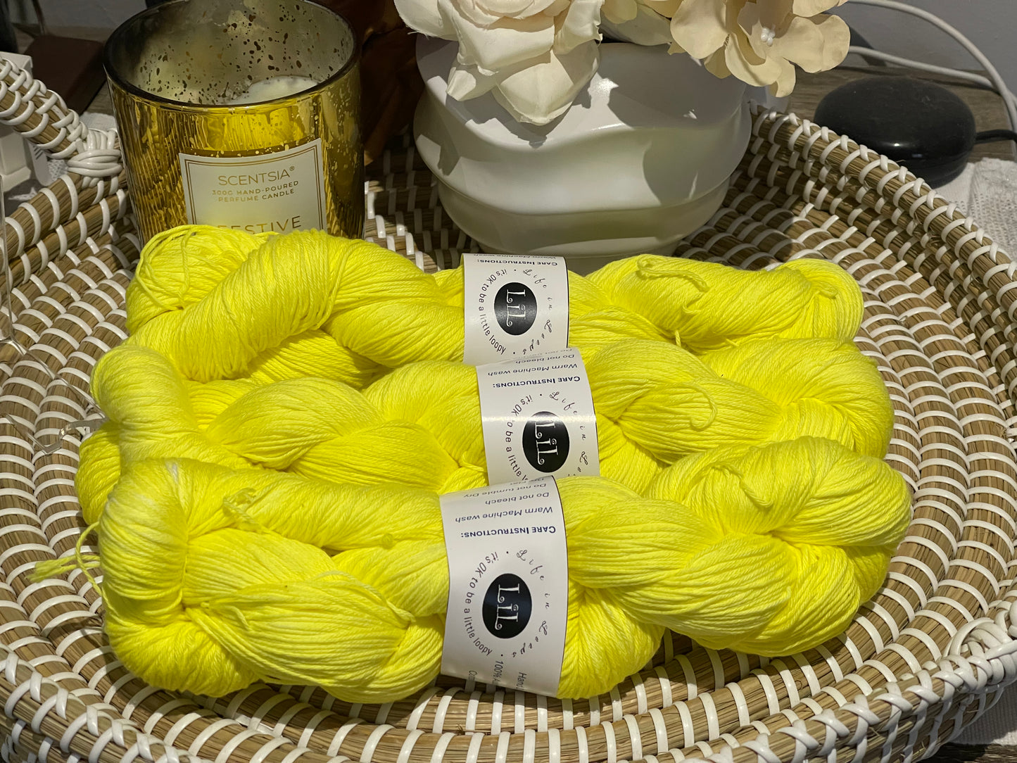 Hand Dyed Cotton Yarn - 100g Semi Tonal