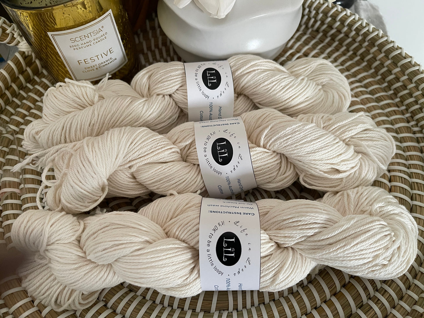 Hand Dyed Cotton Yarn - 100g Semi Tonal