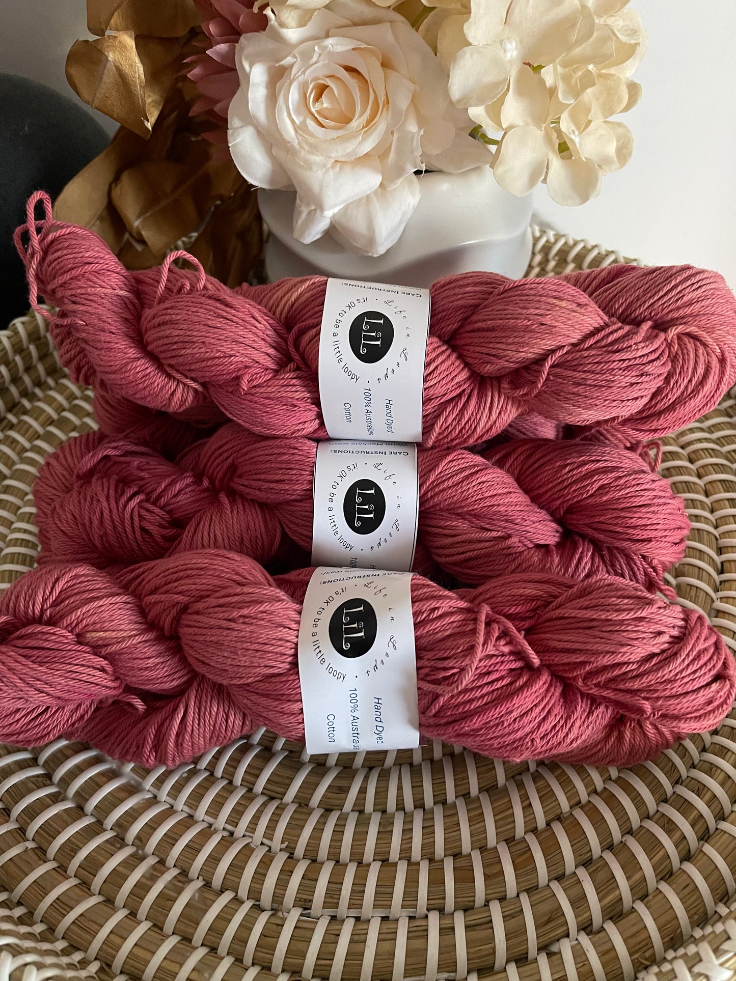 Hand Dyed Cotton Yarn - 100g Semi Tonal