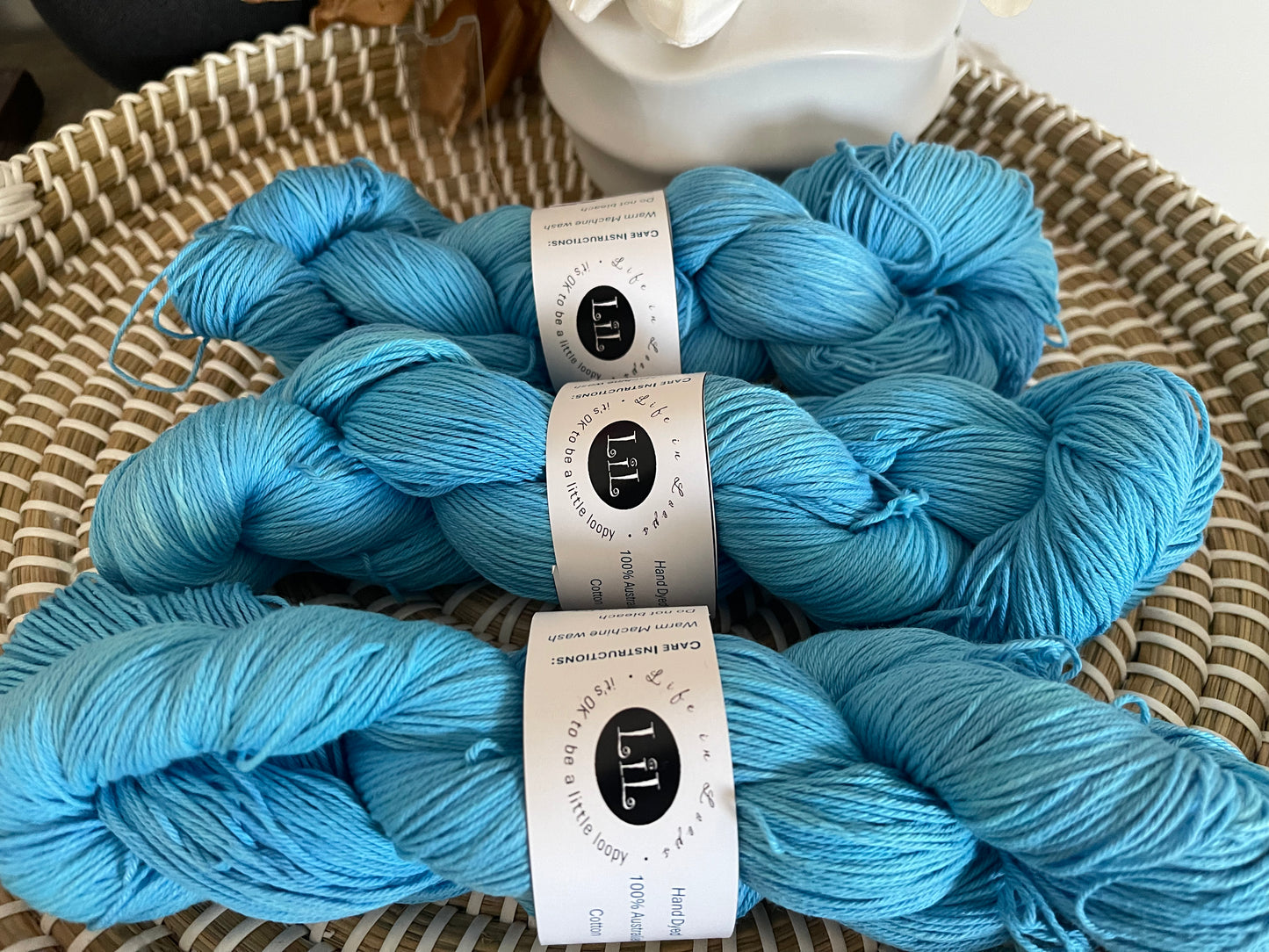 Hand Dyed Cotton Yarn - 100g Semi Tonal