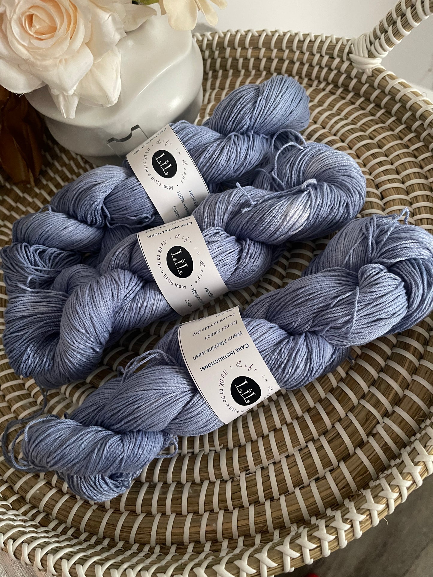 Hand Dyed Cotton Yarn - 100g Semi Tonal