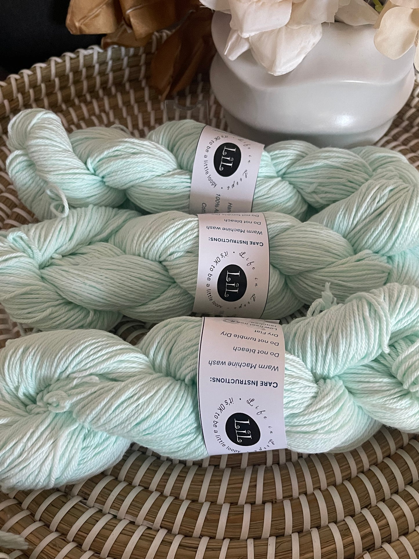 Hand Dyed Cotton Yarn - 100g Semi Tonal