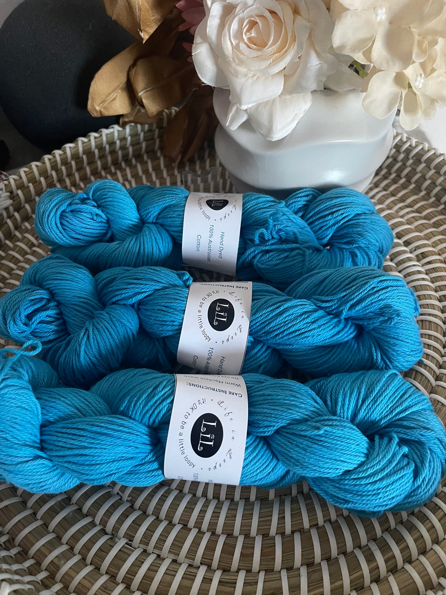 Hand Dyed Cotton Yarn - 100g Semi Tonal