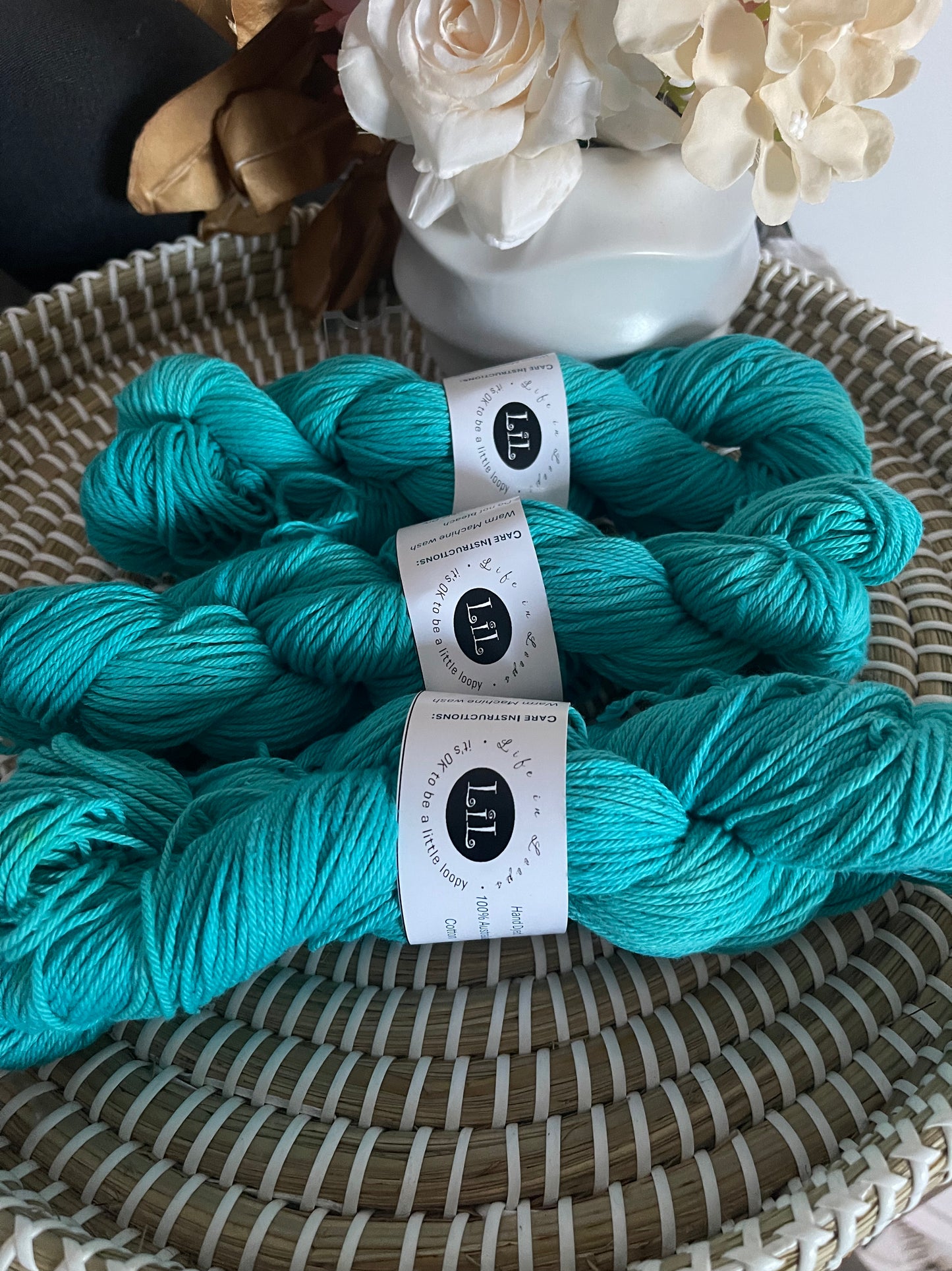 Hand Dyed Cotton Yarn - 100g Semi Tonal