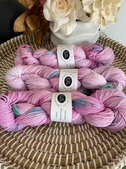 Hand Dyed Cotton Variegated Yarns 100g for Knitting and Crocheting Projects