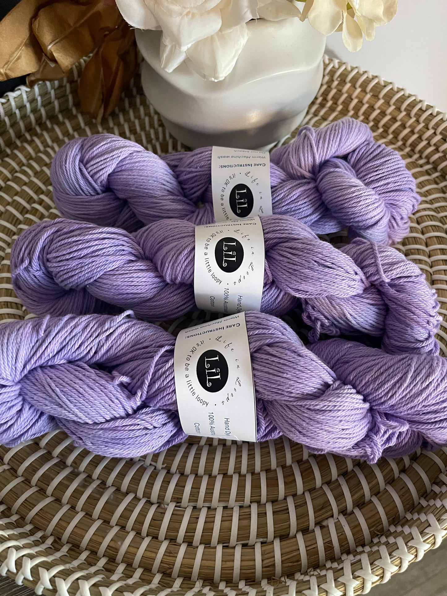 Hand Dyed Cotton Yarn - 100g Semi Tonal