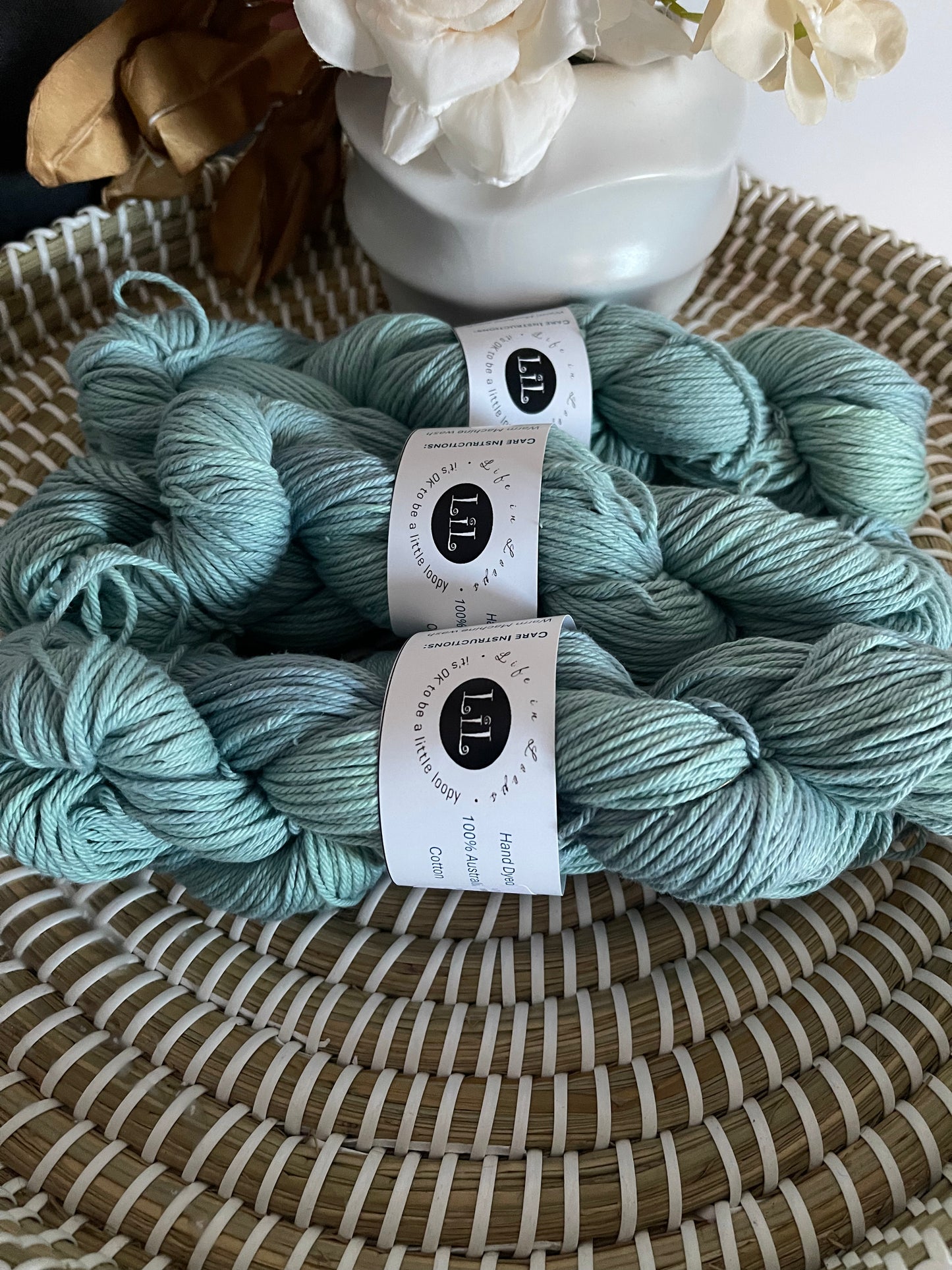Hand Dyed Cotton Yarn - 100g Semi Tonal