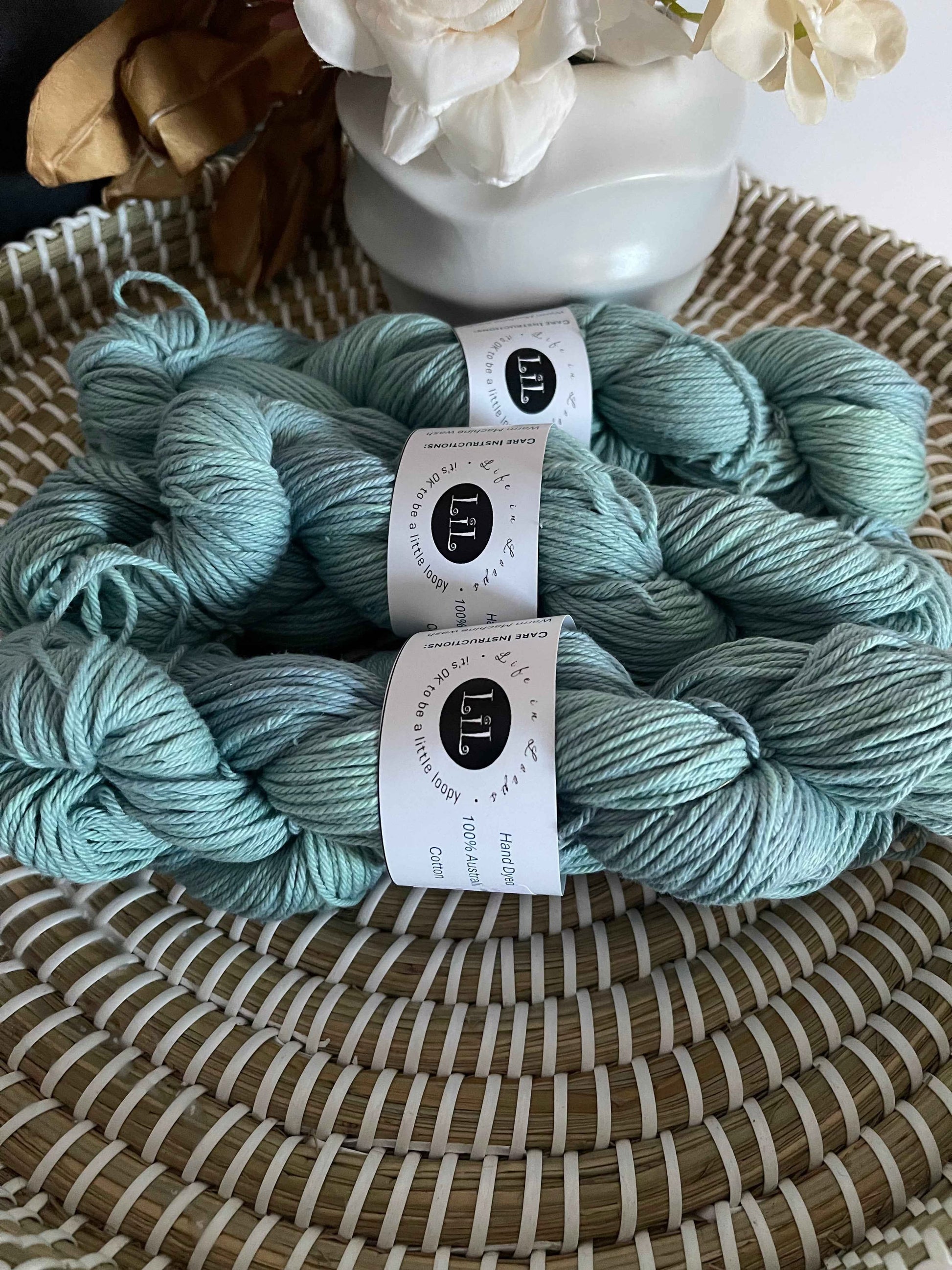 Australian Hand-Dyed Cotton Yarn - 100g Semi Tonal