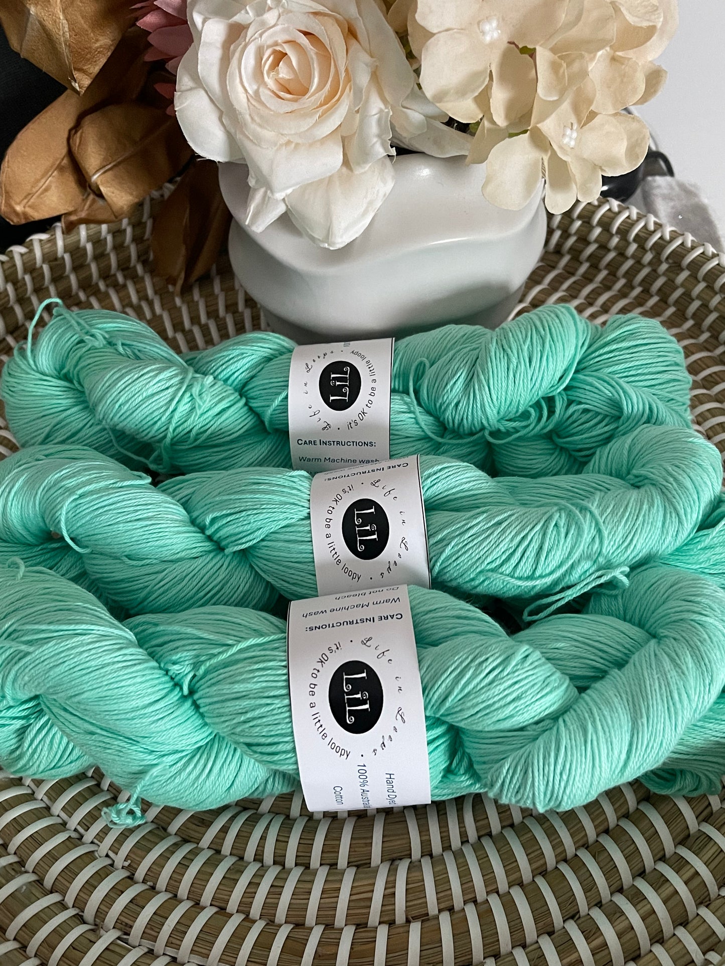 Hand Dyed Cotton Yarn - 100g Semi Tonal