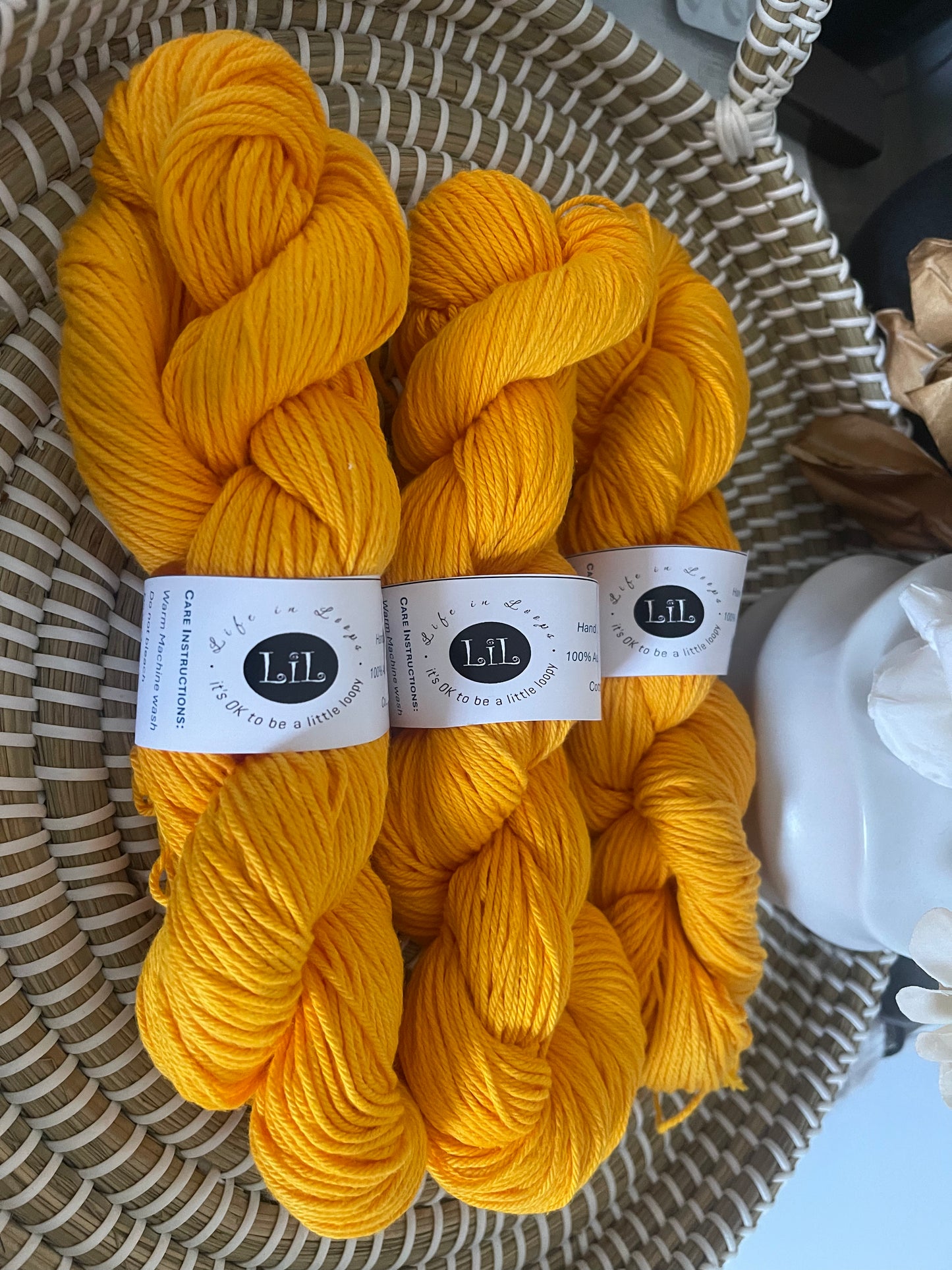 Hand Dyed Cotton Yarn - 100g Semi Tonal