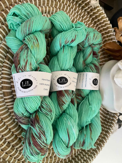 Hand Dyed Cotton Variegated Yarns 100g for Knitting and Crocheting Projects