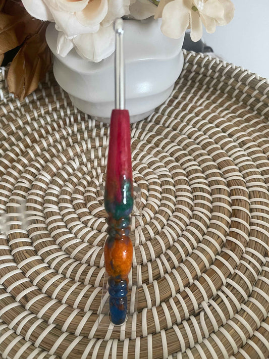 Sunset Carnival Resin Crochet Hook – 5.5mm KnitPro 🎨✨
