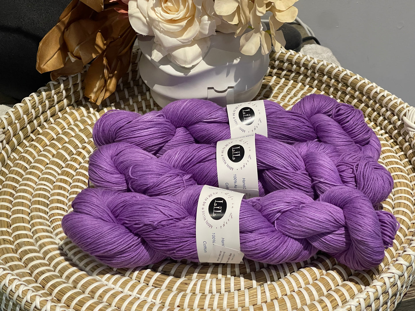 Hand Dyed Cotton Yarn - 100g Semi Tonal