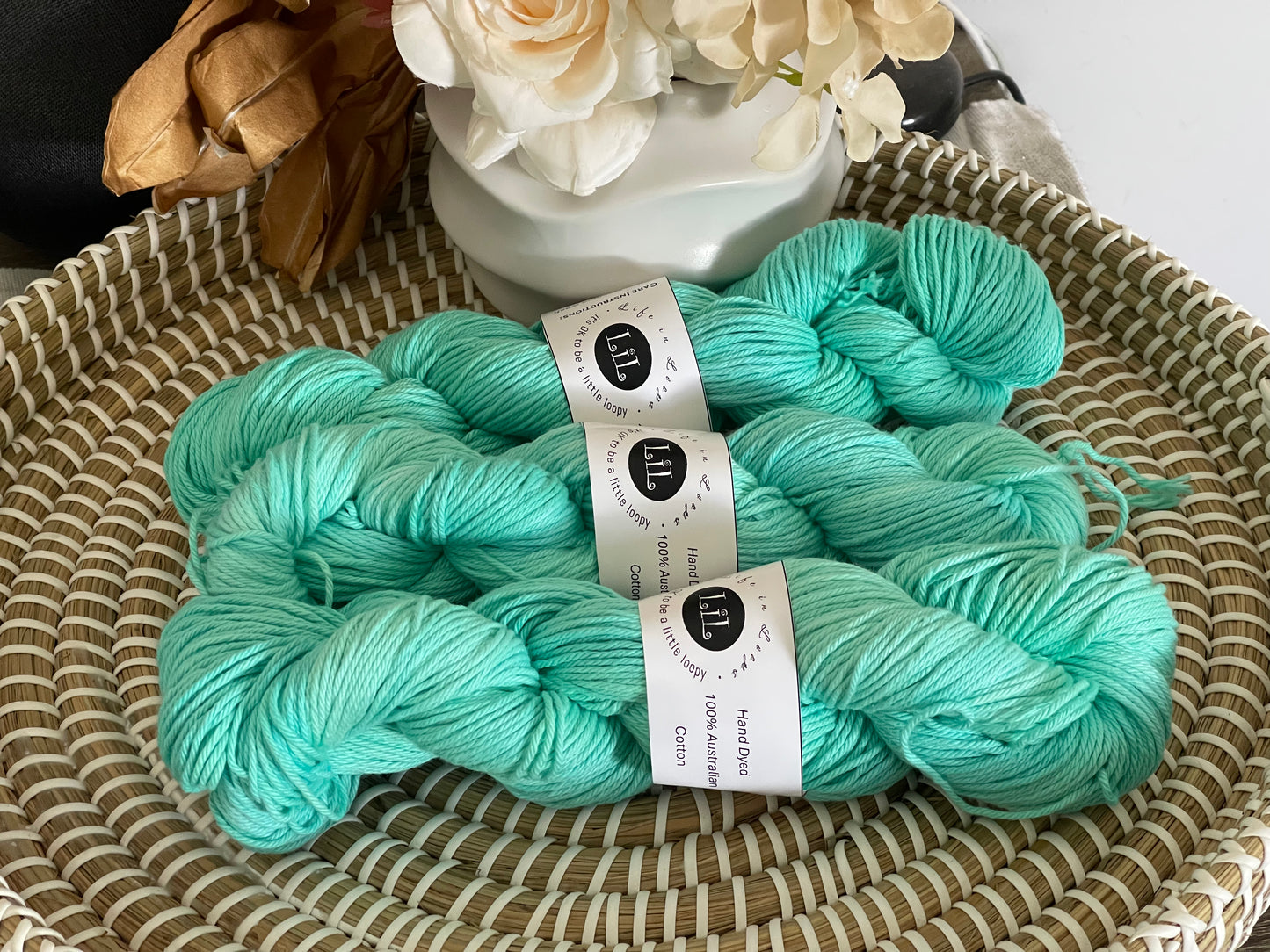 Hand Dyed Cotton Yarn - 100g Semi Tonal